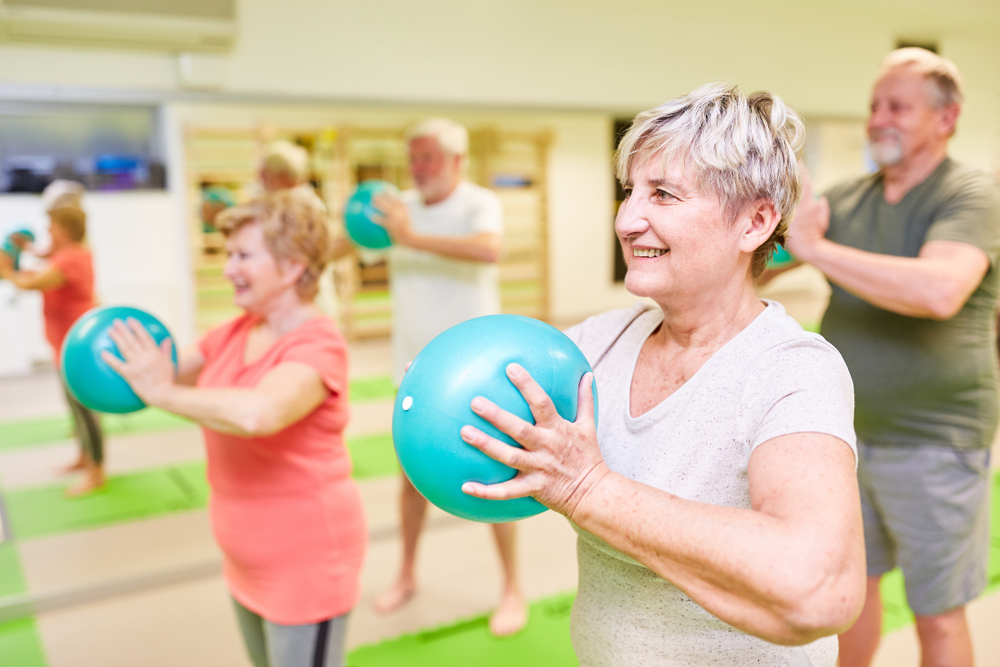 Older adults in fitness class