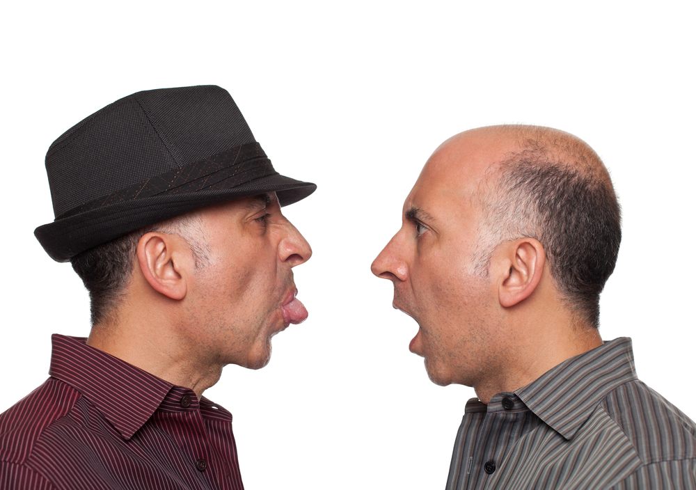 Two men in heated argument