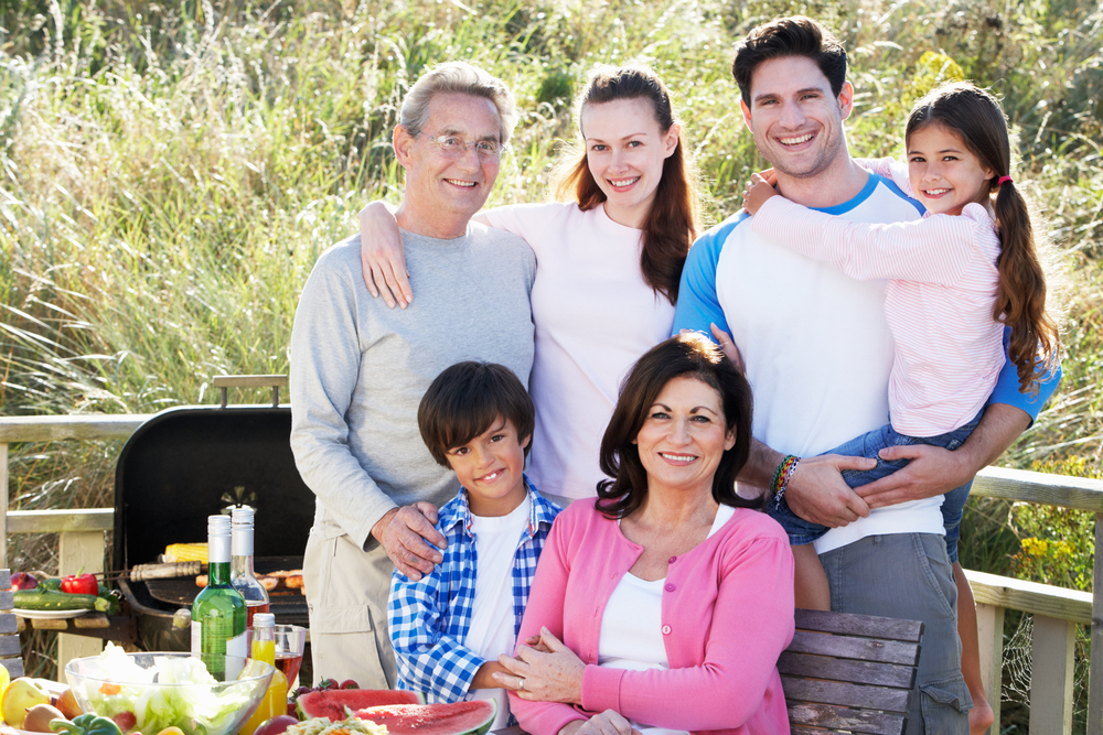 Multi,Generation,Family,Having,Outdoor,Barbeque