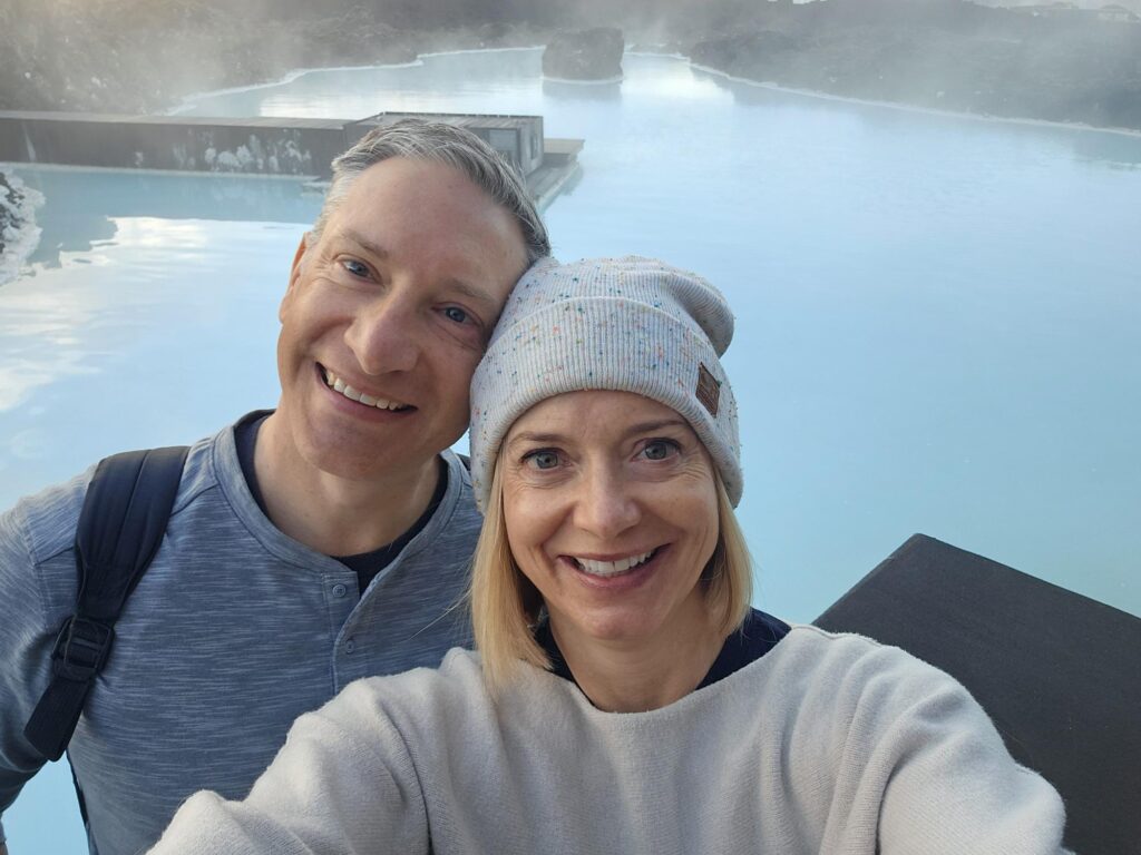 Lisa and Dave Mayfield at the Blue Lagoon in Iceland